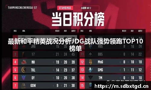 最新和平精英战况分析JDG战队强势领跑TOP10榜单